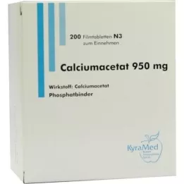 CALCIUMACETAT 950 mg film kaplı tabletler, 200 adet
