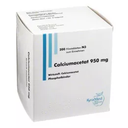 CALCIUMACETAT 950 mg film kaplı tabletler, 200 adet