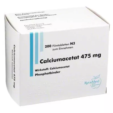 CALCIUMACETAT 475 mg film kaplı tabletler, 200 adet CALCIUMACETAT 475 mg film kaplı tabletler, 200 adet