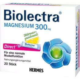 BIOLECTRA Magnezyum 300 mg Direkt Limon Çubukları, 20 adet
