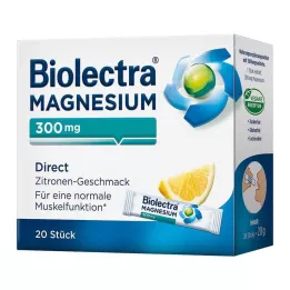 BIOLECTRA Magnezyum 300 mg Direkt Limon Çubukları, 20 adet