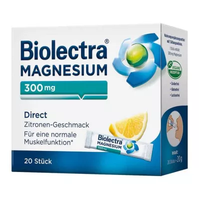 BIOLECTRA Magnezyum 300 mg Direkt Limon Çubukları, 20 adet BIOLECTRA Magnezyum 300 mg Direkt Limon Çubukları, 20 adet