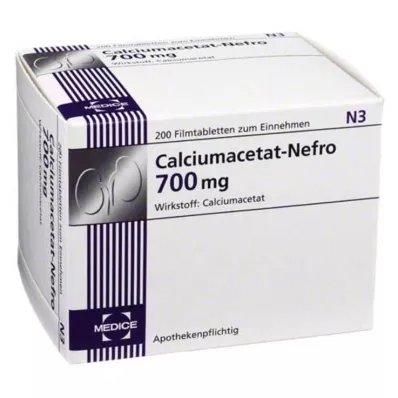 Kalsiyum asetat Nefro 700 mg film kaplı tablet, 200 adet Kalsiyum asetat Nefro 700 mg film kaplı tablet, 200 adet