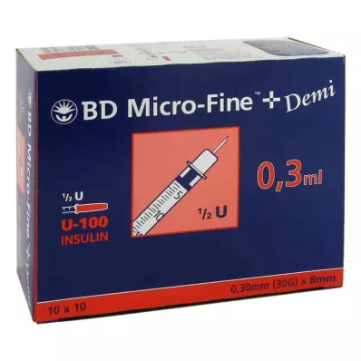 BD MICRO-FINE+ İnsülinspr.0,3 ml U100 0,3x8 mm, 100 adet
