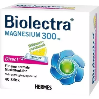 BIOLECTRA Magnezyum 300 mg Direkt Limon Çubukları, 40 adet