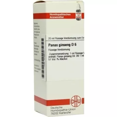 PANAX GINSENG D 6 seyreltme, 20 ml