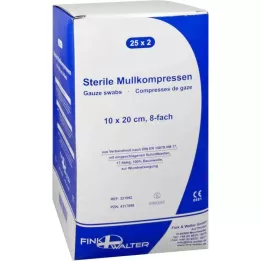 MULLKOMPRESSEN 10x20 cm steril 8 kat, 25X2 adet