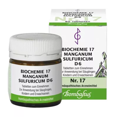 Biyokimya 17 Manganum sülfürikum D 6 tablet, 80 adet Biyokimya 17 Manganum sülfürikum D 6 tablet, 80 adet