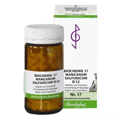 Biyokimya 17 Manganum sülfürikum D 12 tablet, 200 adet Biyokimya 17 Manganum sülfürikum D 12 tablet, 200 adet