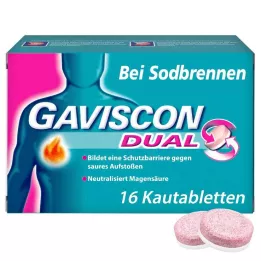 GAVISCON Dual 250mg/106.5mg/187.5mg çiğneme tabletleri, 16 adet