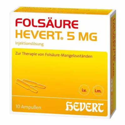 FOLSÄURE HEVERT 5 mg ampuller, 10 adet FOLSÄURE HEVERT 5 mg ampuller, 10 adet