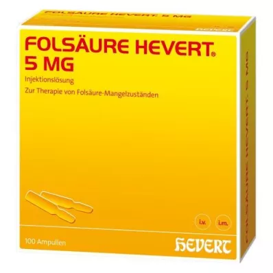 FOLSÄURE HEVERT 5 mg ampuller, 100 adet