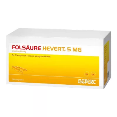 FOLSÄURE HEVERT 5 mg ampuller, 100 adet FOLSÄURE HEVERT 5 mg ampuller, 100 adet