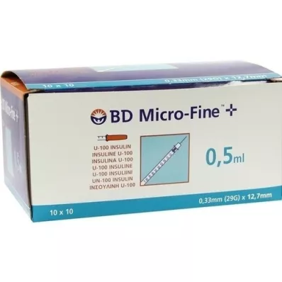 BD MICRO-FINE+ İnsülinspr.0,5 ml U100 12,7 mm, 100X0,5 ml
