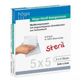 HÖGA-KOMPRESSEN 5x5 cm steril 8 katlı, 5X2 adet