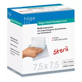 HÖGA-KOMPRESSEN 7,5x7,5 cm steril 8 katlı, 25X2 adet