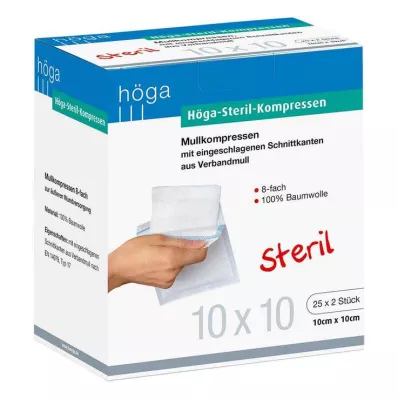 HÖGA-KOMPRESSEN 10x10 cm steril 8 katlı, 25X2 adet HÖGA-KOMPRESSEN 10x10 cm steril 8 katlı, 25X2 adet