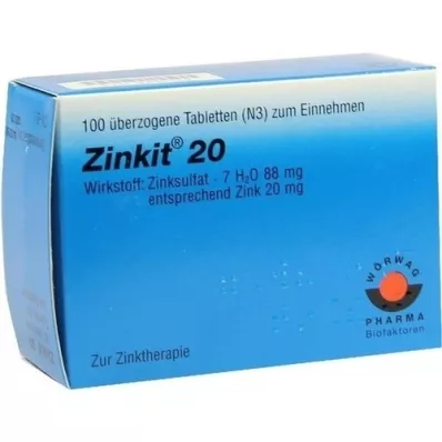 ZINKIT 20 kaplı tablet, 100 adet