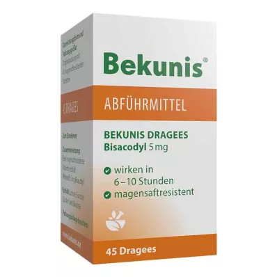 BEKUNIS Dragees Bisacodyl 5 mg enterik kaplı tablet, 45 adet