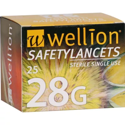 WELLION Safetylancets 28 G güvenlikli tek kullanımlık, 25 adet