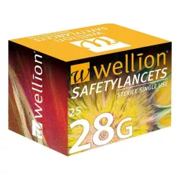 WELLION Safetylancets 28 G güvenlikli tek kullanımlık, 25 adet