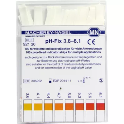 PH-FIX İndikatör çubukları pH 3.6-6.1, 100 adet