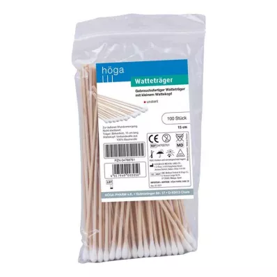 Pamuklu ped 15 cm, küçük pamuklu başlıklı, 100 adet Pamuklu ped 15 cm, küçük pamuklu başlıklı, 100 adet