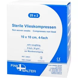 VLIESKOMPRESSEN 10x10 cm steril dörtlü, 25X2 adet