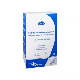 VLIESKOMPRESSEN 10x20 cm steril 4 katlı, 25X2 adet