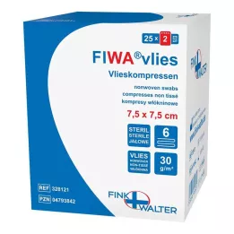 VLIESKOMPRESSEN 7,5x7,5 cm steril 6 katlı, 25X2 adet