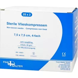 VLIESKOMPRESSEN 7,5x7,5 cm steril dörtlü, 25X2 adet