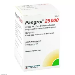 PANGROL 25.000 Enterik kaplı kabuklu sert kapsül, 100 adet