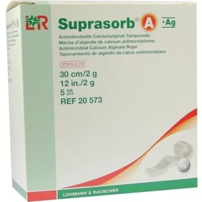 SUPRASORB A+Ag Antimic.Cal.Alginate Tamp.30 cm 2 g, 5 adet