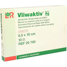 VLIWAKTIV AG Gümüşlü aktif kömür tamponu 6,5x10 cm, 10 adet