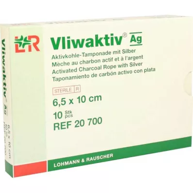 VLIWAKTIV AG Gümüşlü aktif kömür tamponu 6,5x10 cm, 10 adet VLIWAKTIV AG Gümüşlü aktif kömür tamponu 6,5x10 cm, 10 adet