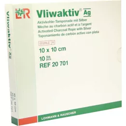VLIWAKTIV AG Gümüşlü aktif kömür tamponu 10x10 cm, 10 adet