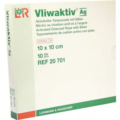 VLIWAKTIV AG Gümüşlü aktif kömür tamponu 10x10 cm, 10 adet VLIWAKTIV AG Gümüşlü aktif kömür tamponu 10x10 cm, 10 adet