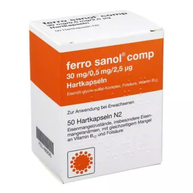 FERRO SANOL comp. Fazla pelet içeren sert kapsüller, 50 adet FERRO SANOL comp. Fazla pelet içeren sert kapsüller, 50 adet