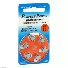 BATTERIEN f.işitme cihazları Power PP13, 6 adet