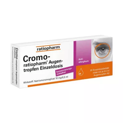 CROMO-RATIOPHARM Göz damlası tek doz, 20X0,5 ml CROMO-RATIOPHARM Göz damlası tek doz, 20X0,5 ml