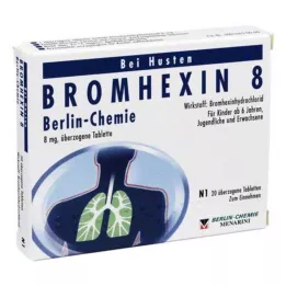 BROMHEXIN 8 Berlin Chemie kaplı tablet, 20 adet