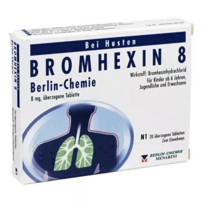 BROMHEXIN 8 Berlin Chemie kaplı tablet, 20 adet BROMHEXIN 8 Berlin Chemie kaplı tablet, 20 adet