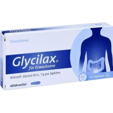 GLYCILAX Yetişkinler için fitiller, 12 adet