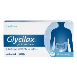 GLYCILAX Yetişkinler için fitiller, 12 adet