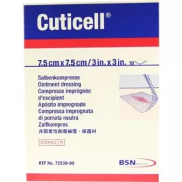 CUTICELL Merhem kompresleri 7,5x7,5 cm, 10 adet
