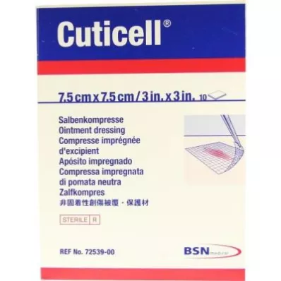 CUTICELL Merhem kompresleri 7,5x7,5 cm, 10 adet