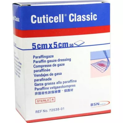CUTICELL Klasik yara gazlı bezi 5x5 cm, 50 adet
