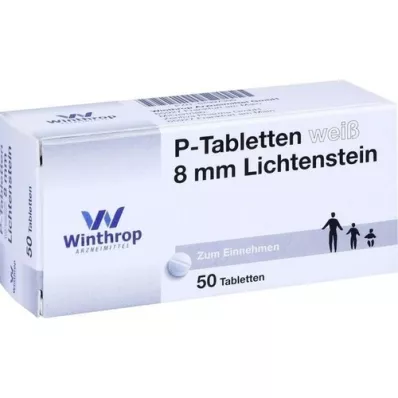 P TABLETTEN beyaz 8 mm, 50 adet