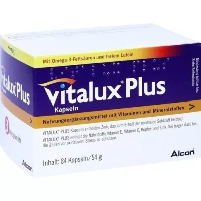 VITALUX Plus Lutein ve Omega-3 Kapsülleri, 84 Kapsül