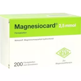 MAGNESIOCARD 2,5 mmol film kaplı tabletler, 200 adet